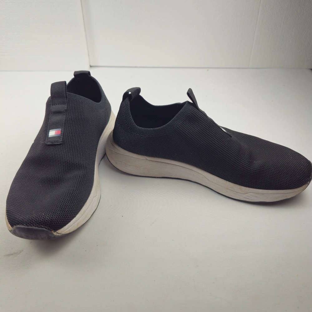 Tommy Hilfiger Women's Slip On Knit Sneakers Black Size 7M Casual Light Shoes